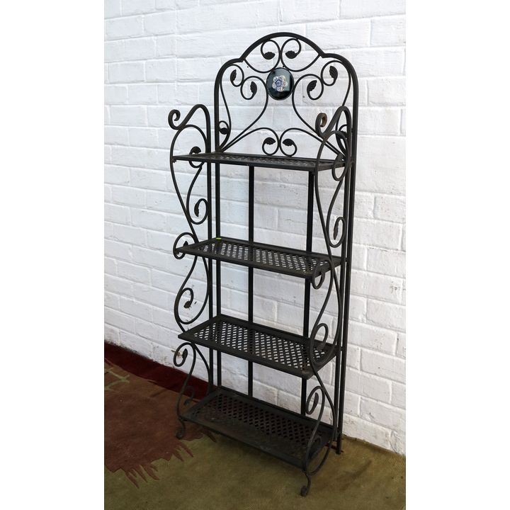 FOUR-TIER METAL PLANT STAND