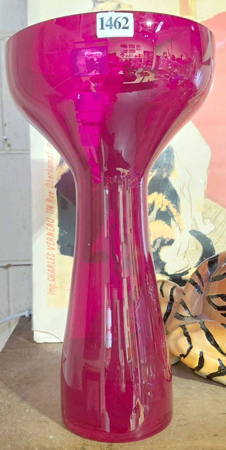 Retro Ruby Glass Vase