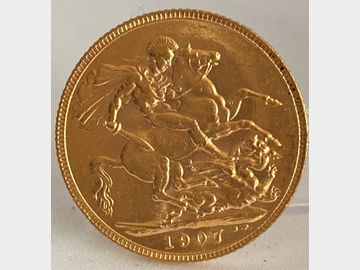 1907 EDWARD VII LONDON MINT GOLD SOVEREIGN