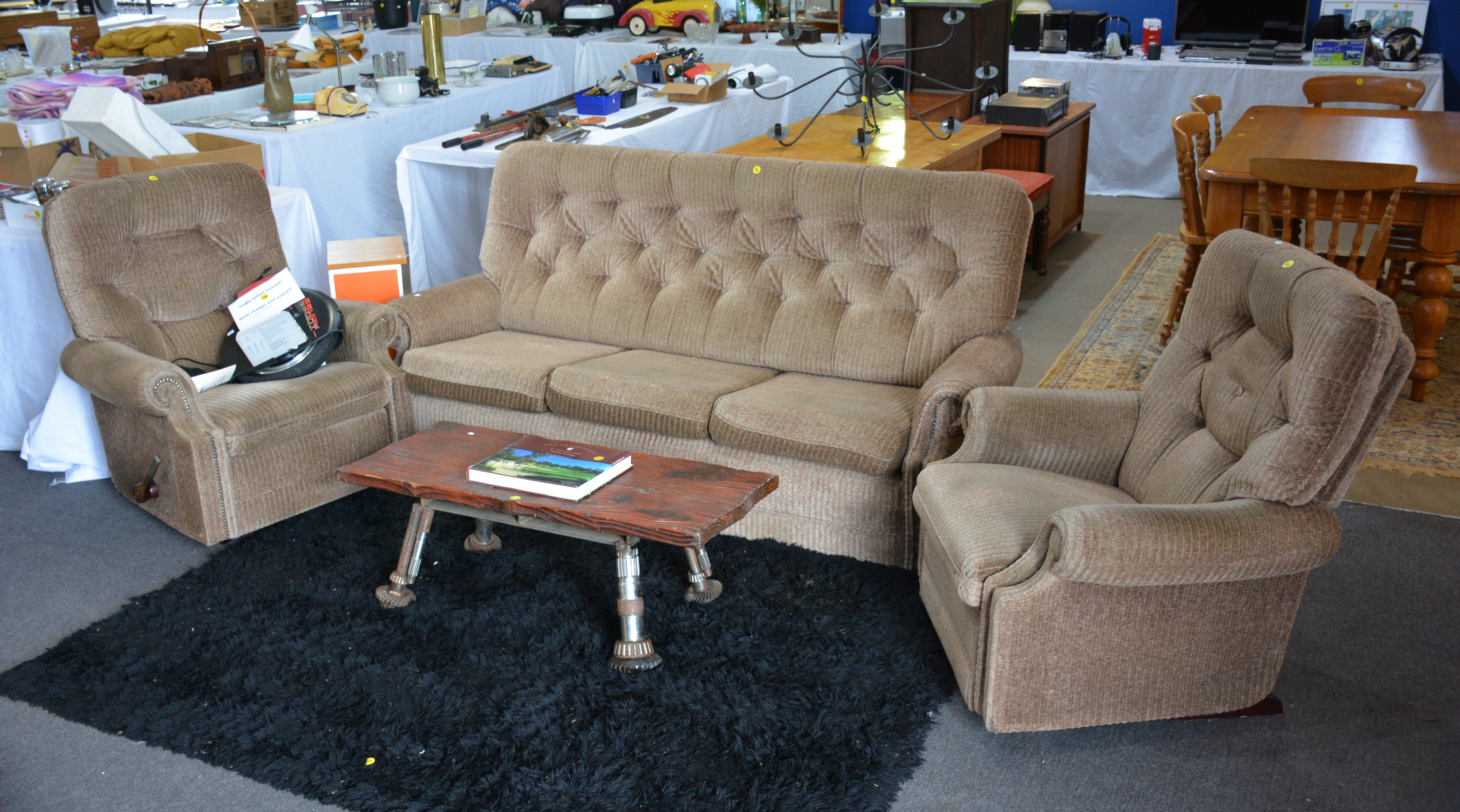 Material 3 Seater and Rocker Recliners x 2 — NZ auction result