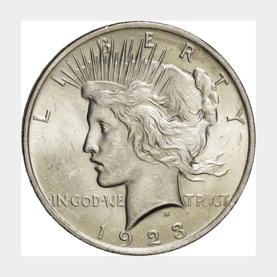 ピースダラー銀貨 (1923年)アメリカ [010b025f0707010106080c0307060a 