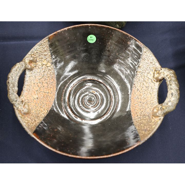 Ed Brannan Volcanic Glaze Handled Bowl 13.5''