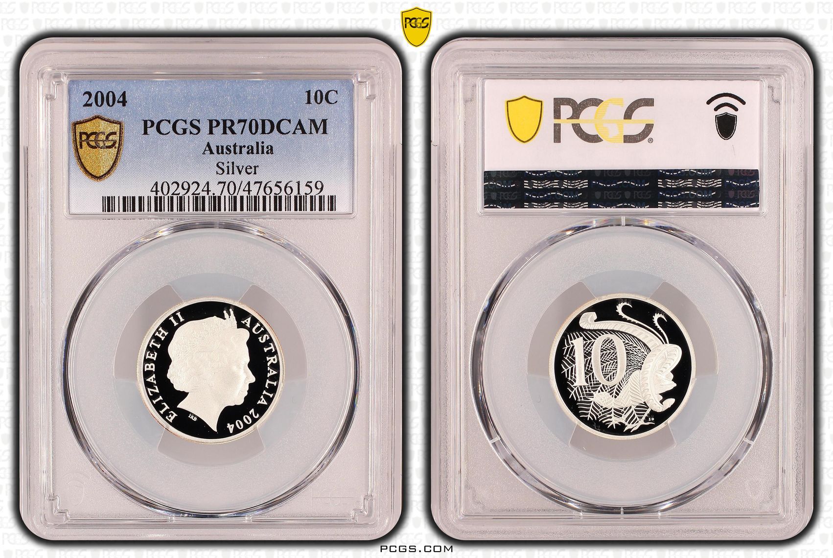 Elizabeth II, Silver, Pop 11/0, Ten Cent, 2004, PCGS PR70DCAM