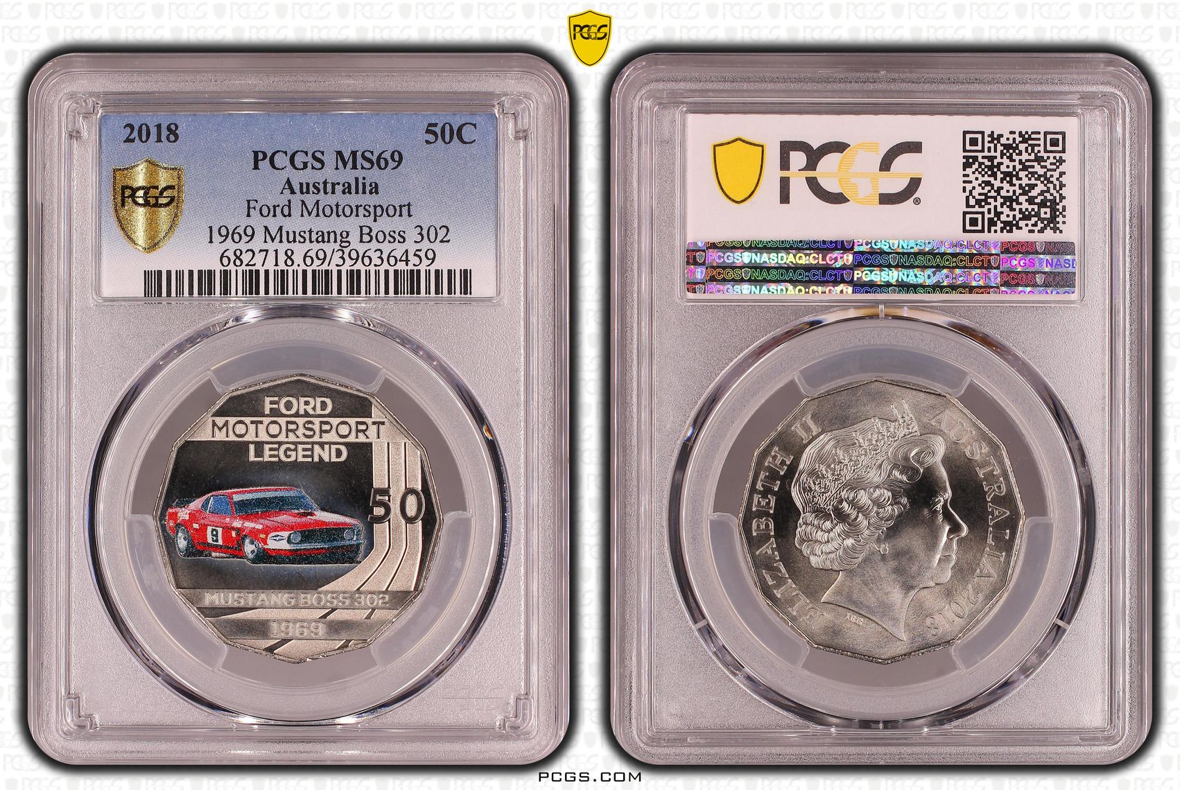 Ford Motorsport - 1969 Mustang Boss 302, Fifty Cent, 2018, PCGS MS69