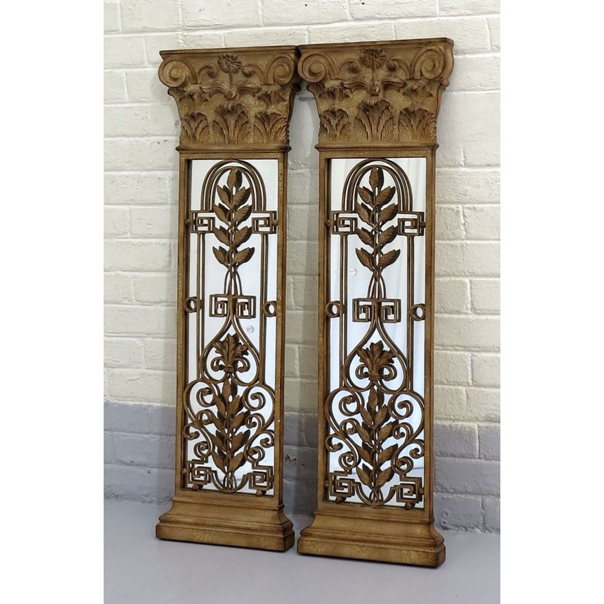 PAIR OF METAL FRAMED MIRRORS