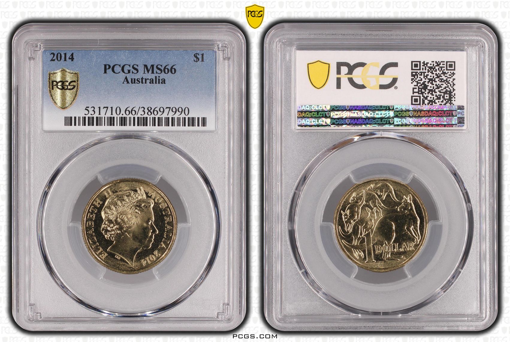 One Dollar, 2014, PCGS MS 66