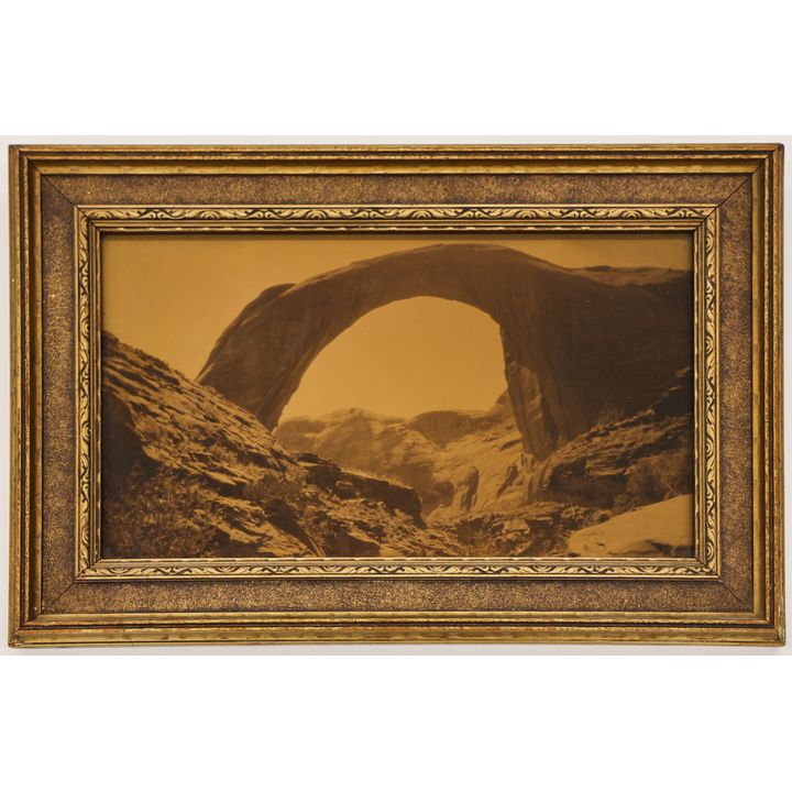 Antique Rainbow Arch Utah Orotone Photograph