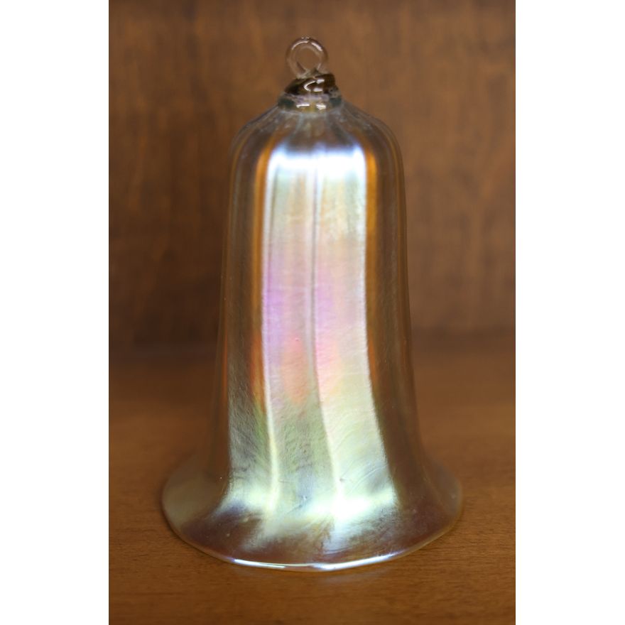 Gold Iridescent Art Glass Bell 4''
