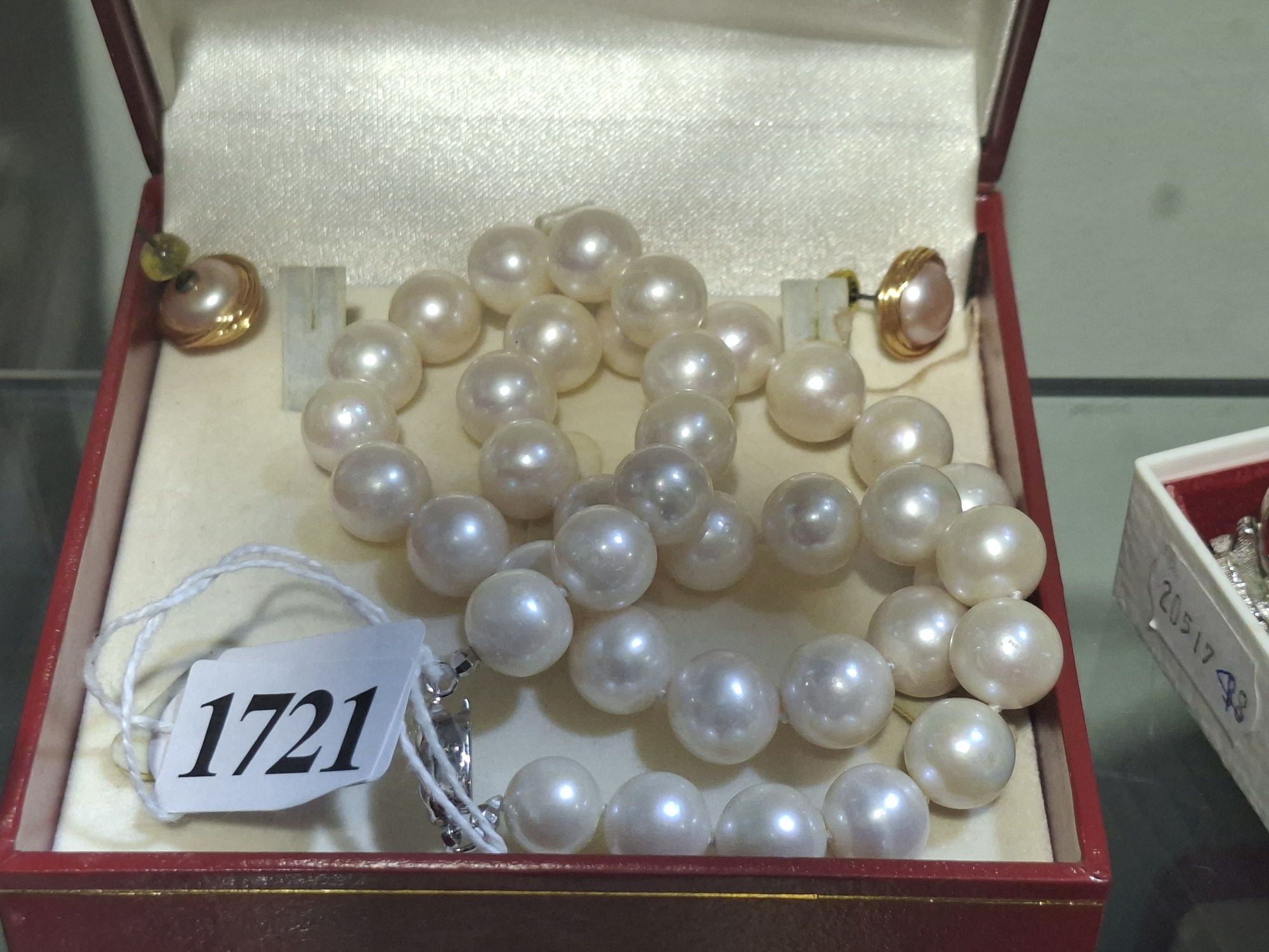 Pearl Necklace And Earrings