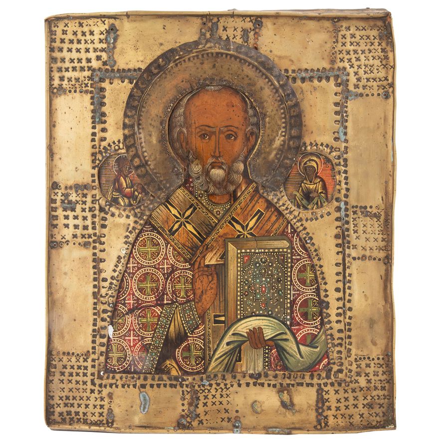 Ikona - Św. Mikołaj, Rosja, 2 poł. XIX w.