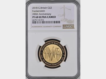 2018 PROOF GOLD 2 POUND FRANKENSTEIN 200TH ANNIVERSARY PF68 UCAM