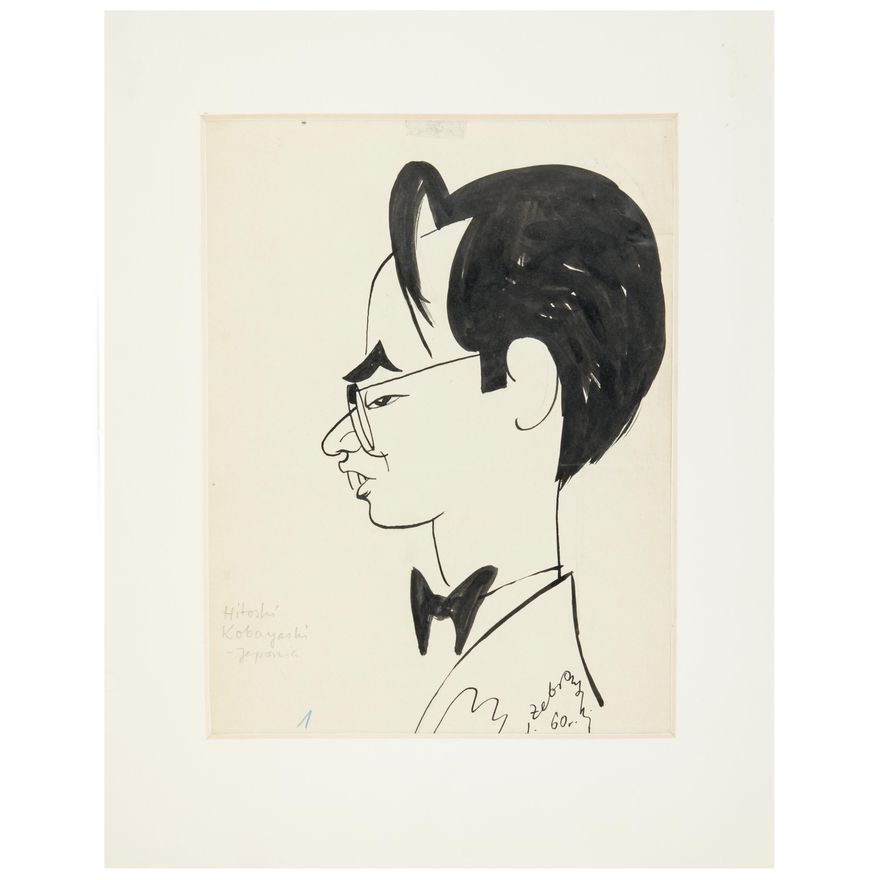 Julian Żebrowski | Karykatura Hitoshi Kobayashi, 1960