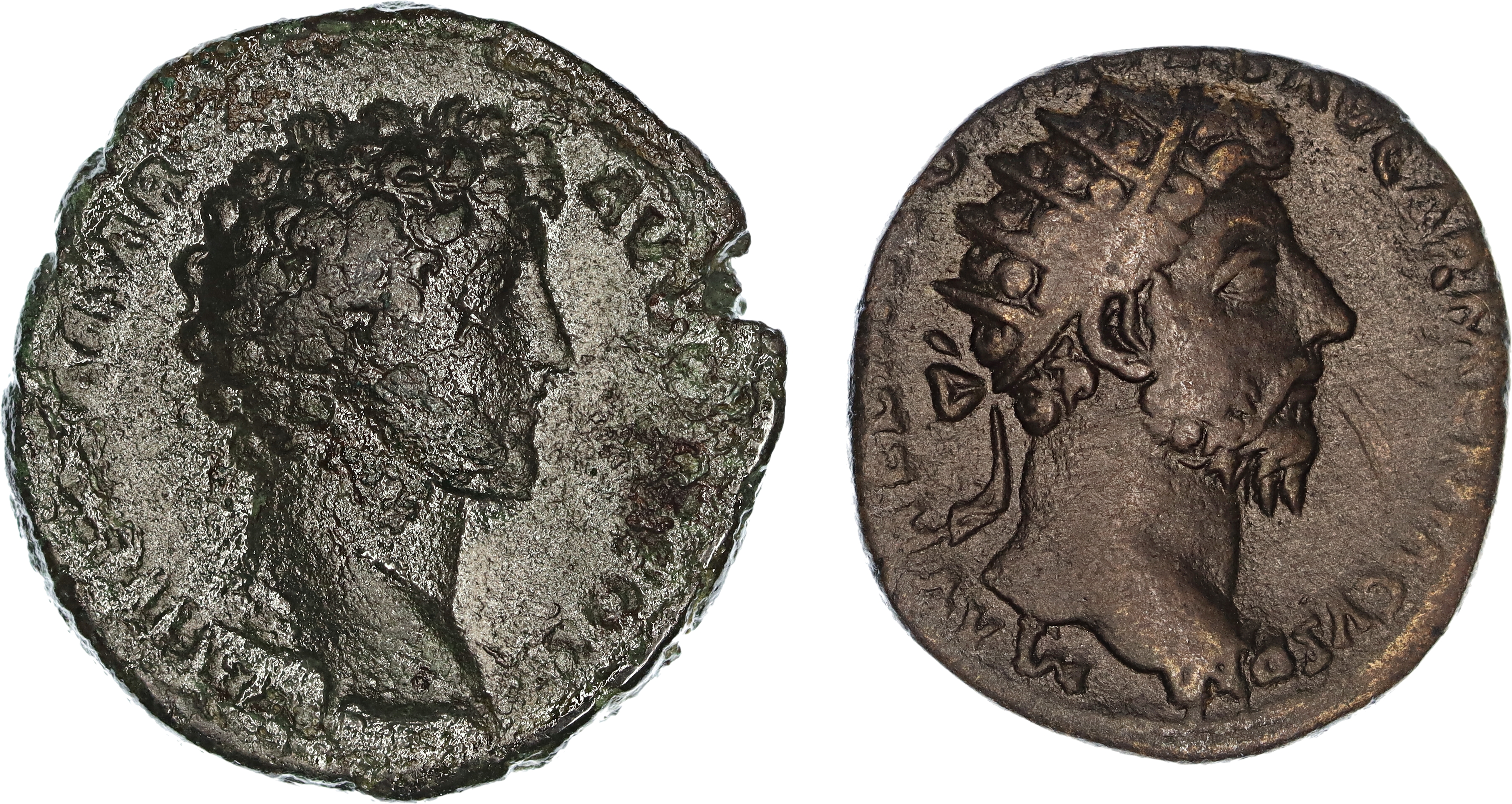 Roman Empire, Marcus Aurelius, Æ As & Dupondius, 161-180 AD, nVF
