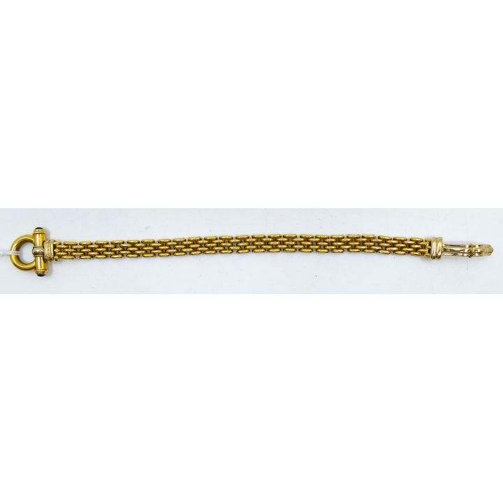 Golden Point 18k Toggle Clasp Bracelet 7'' - 22.2 Grams