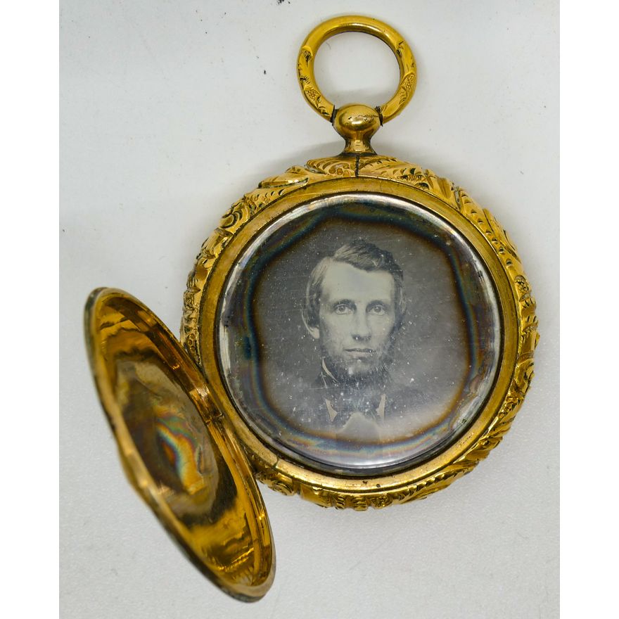 Antique Daguerrotype Double Gold Filled Locket 1.5'' Diameter