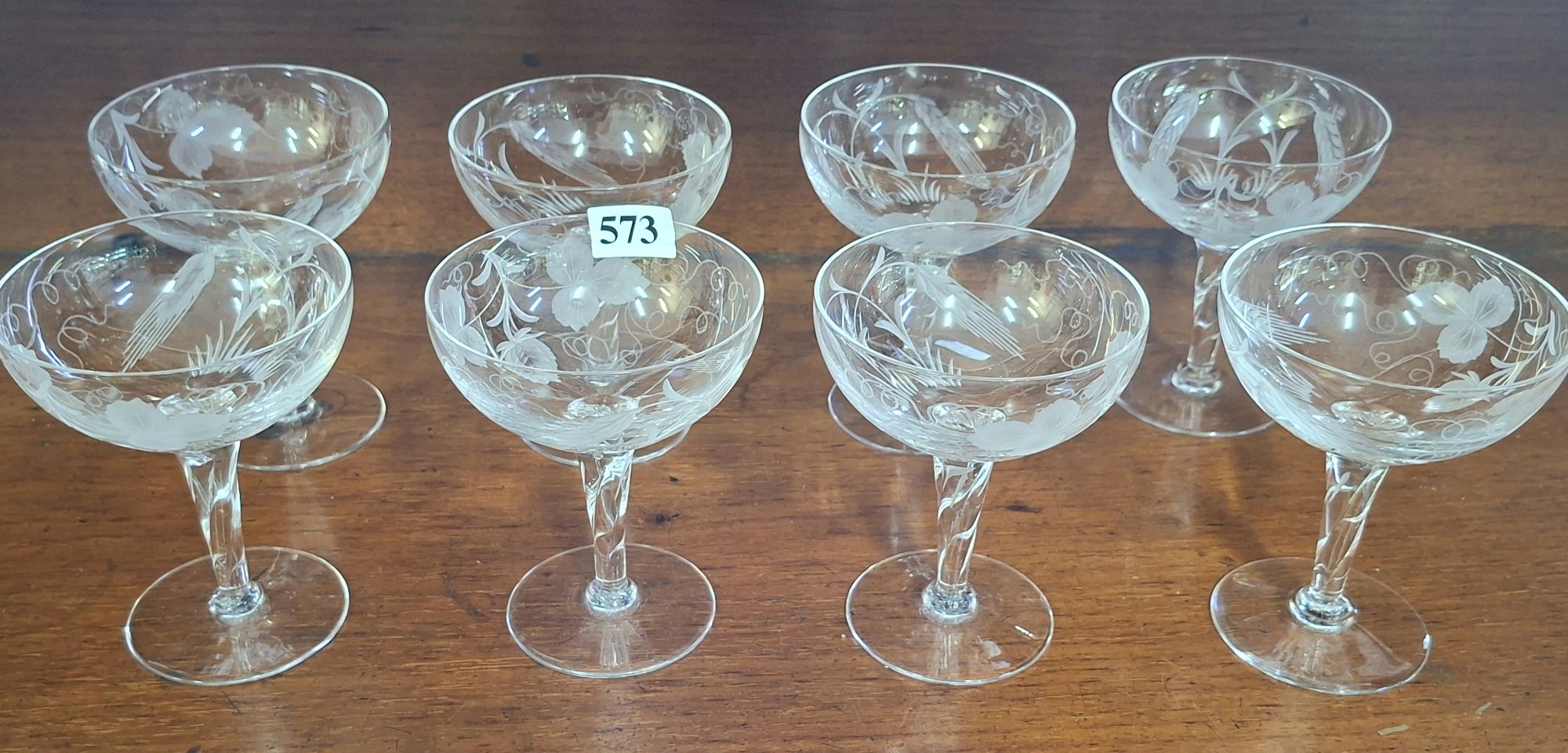 Eight Stuart Crystal Drinking Glasses