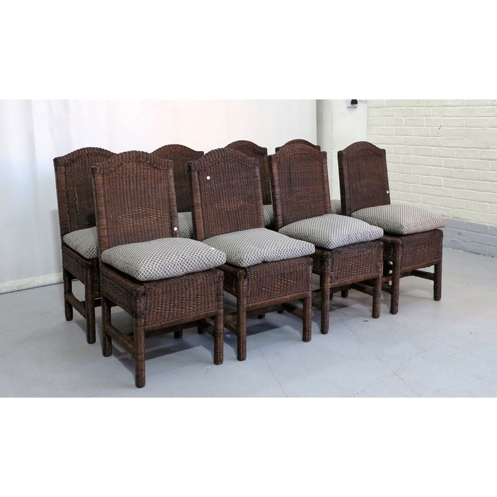 SET OF 8 WICKER PATIO CHAIRS