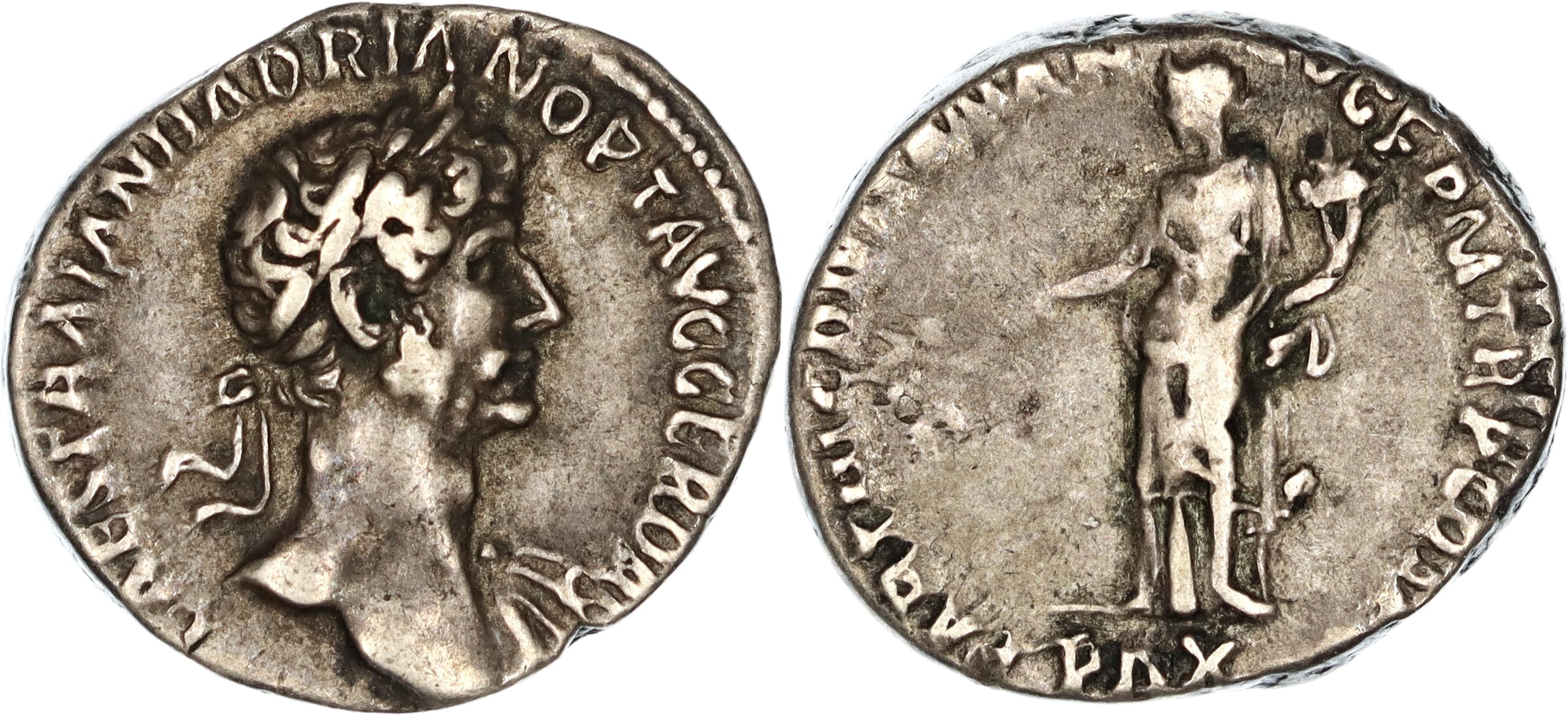 Roman Empire, Hadrian, Silver Denarius, 117 AD, gF-nVF