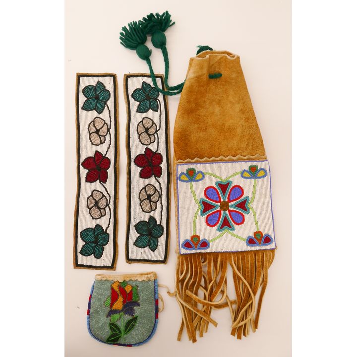 Box 4pc Native Leather Beadwork