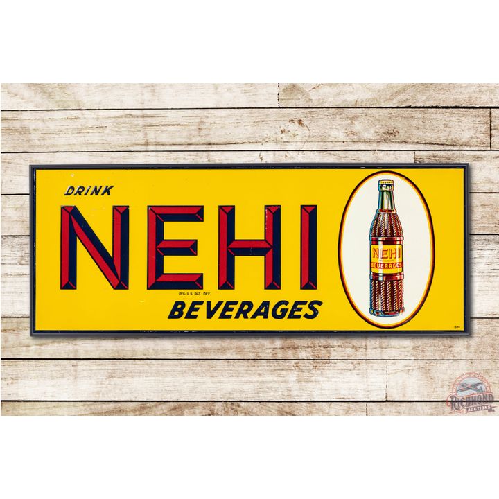 Drink Nehi Beverages w/ Bottle Tin Sign