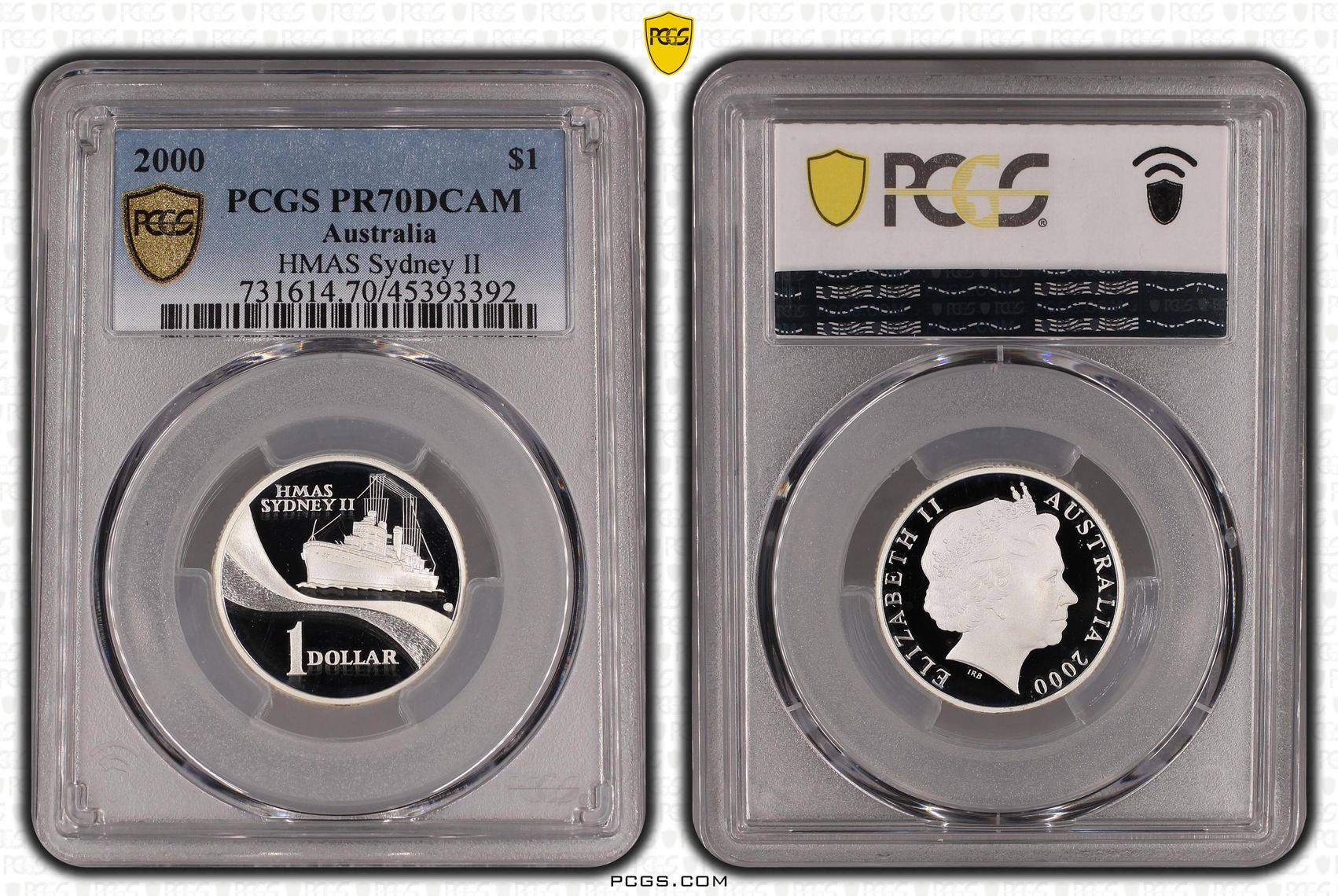 HMAS Sydney II, One Dollar, 2000, PCGS PR70DCAM