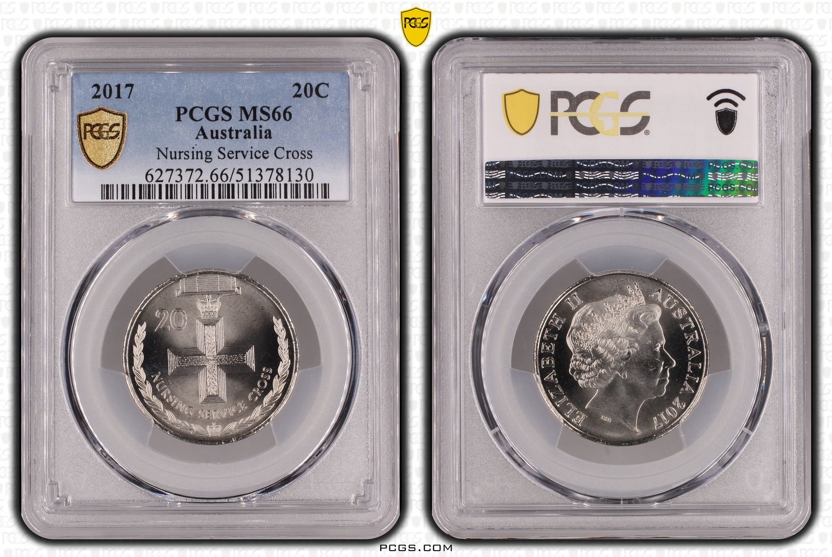 Nursing Service Cross, Twenty Cent, 2017, PCGS MS66