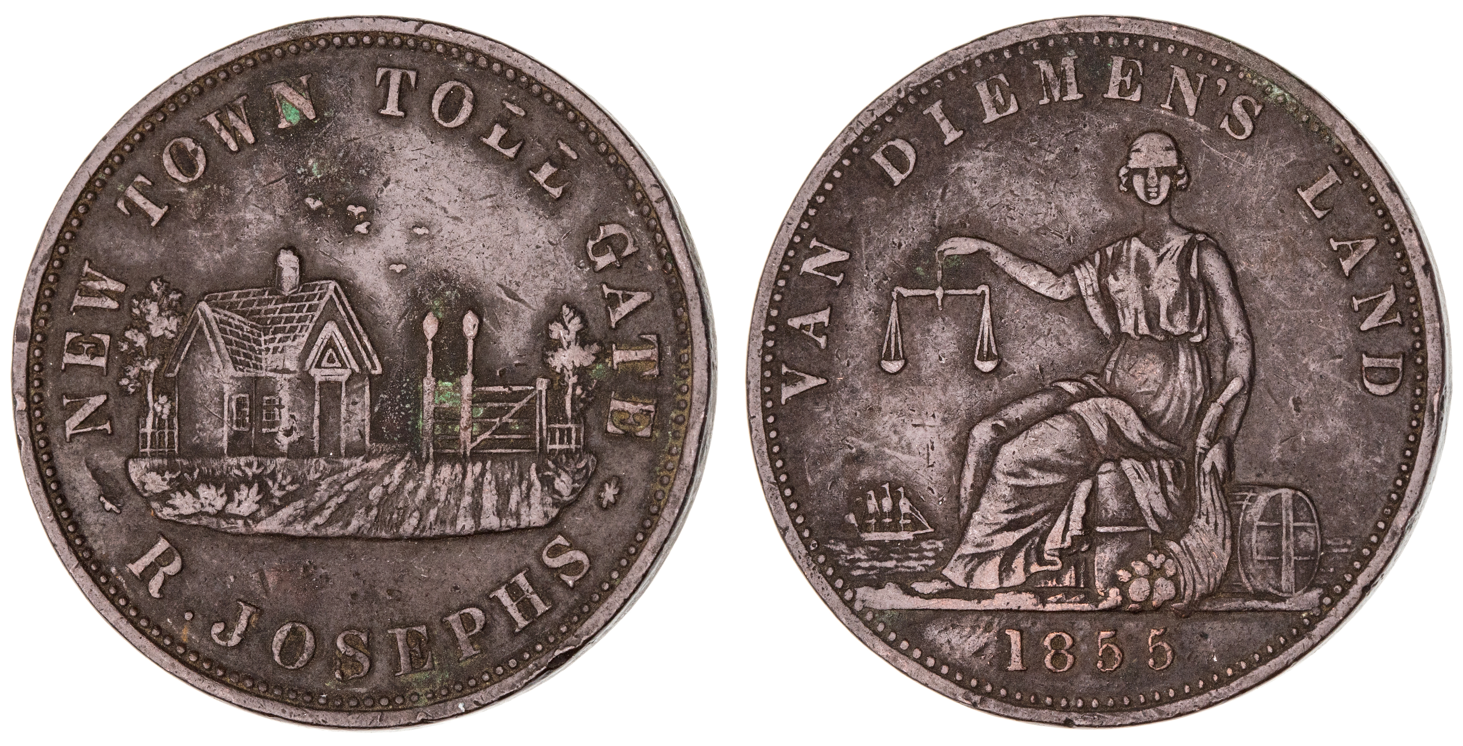 Tasmania, Penny, 1855, VF