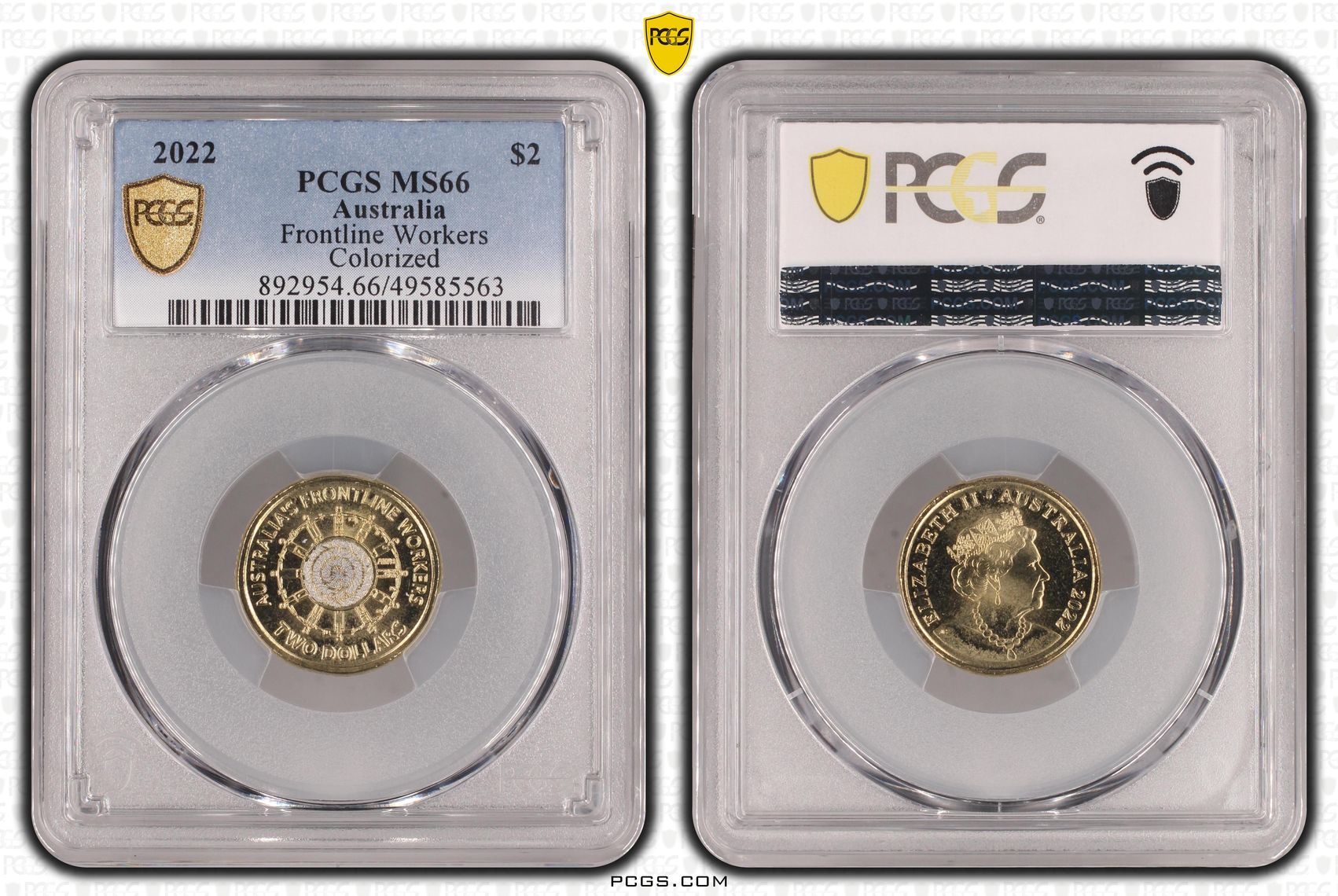 Frontline Workers Colorized , Two Dollar, 2022, PCGS MS66