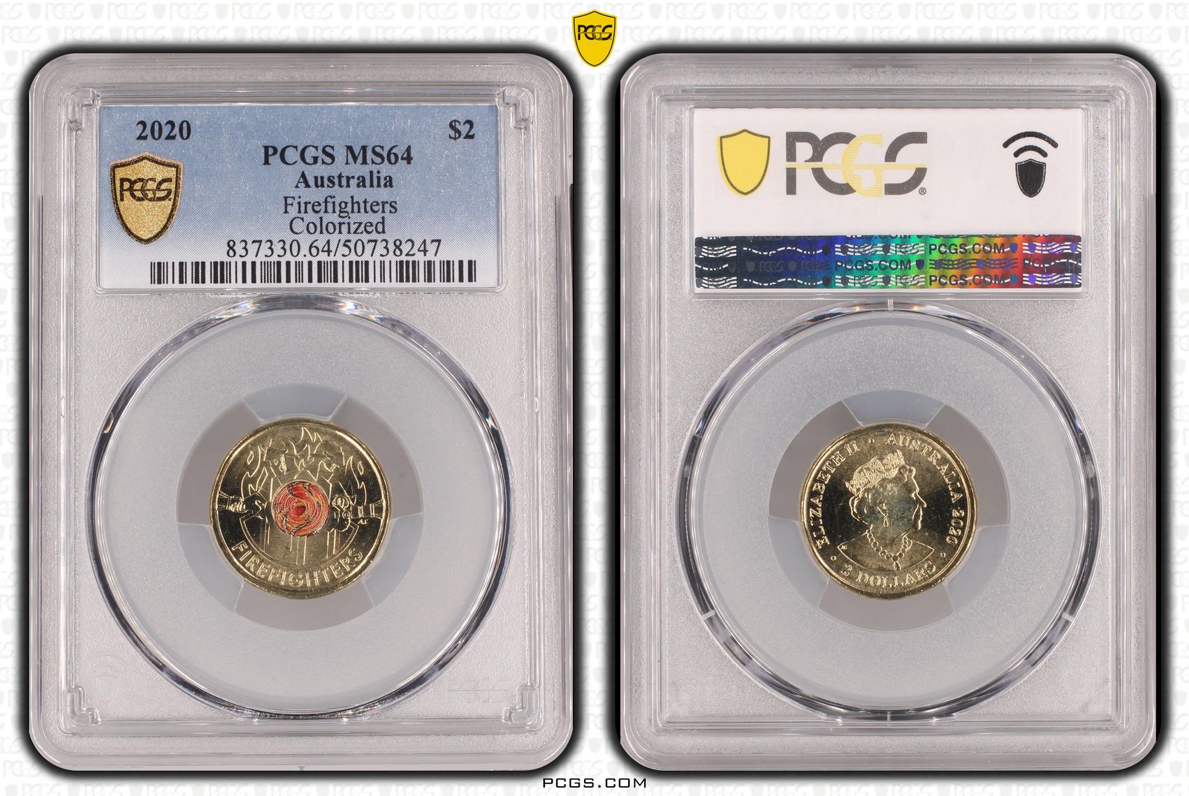 Firefighters Colorized , Two Dollar, 2020, PCGS MS64