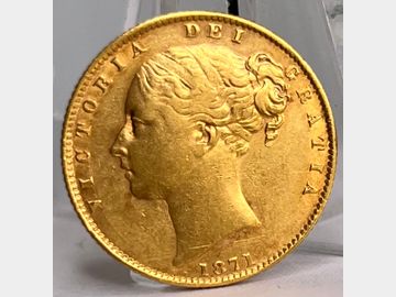 1871 VICTORIA YOUNG HEAD SYDNEY MINT SHIELD GOLD SOVEREIGN