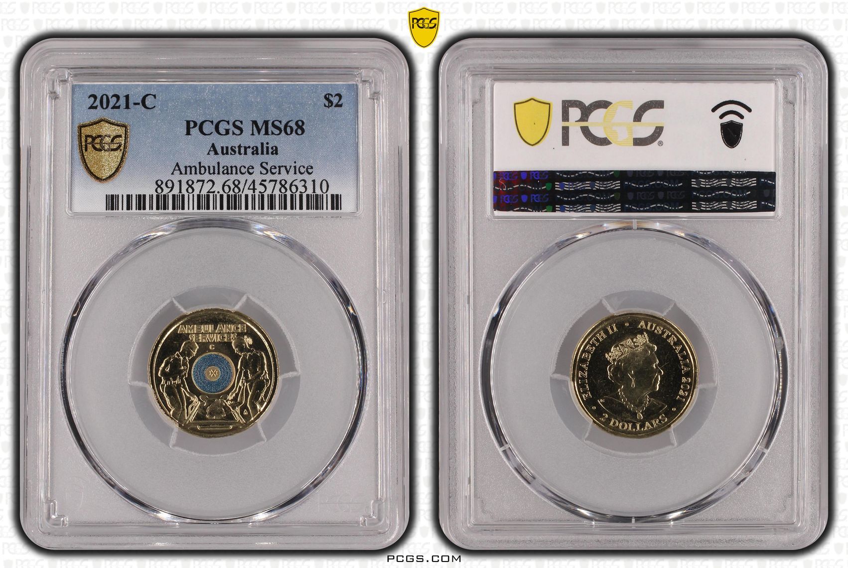 Ambulance Service Colourised, Two Dollar, 2021-C, PCGS MS68