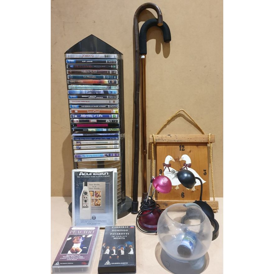 Homewares, DVDs & Walking Sticks