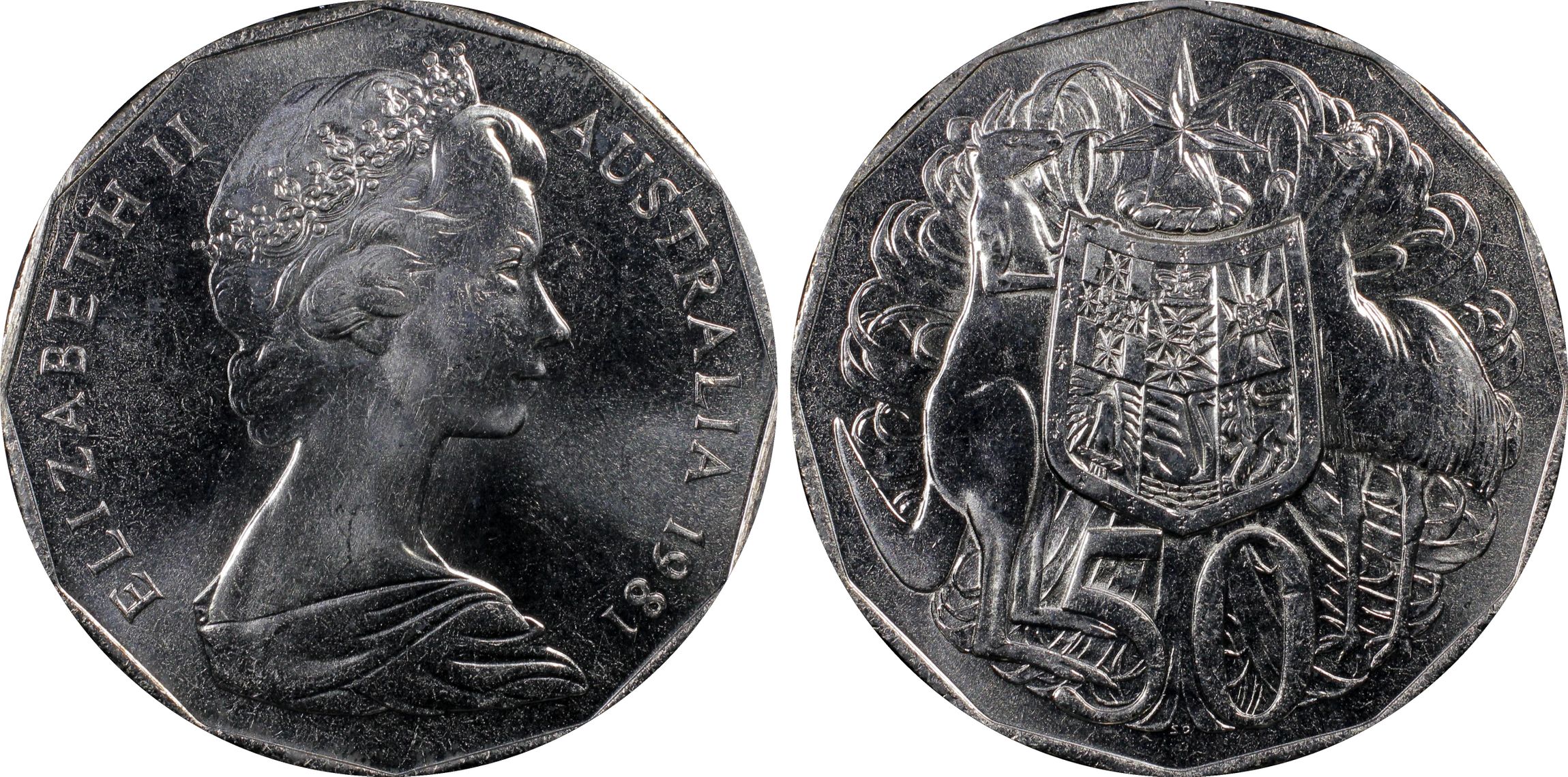 Elizabeth II, Fifty Cent, 1981, PCGS MS66