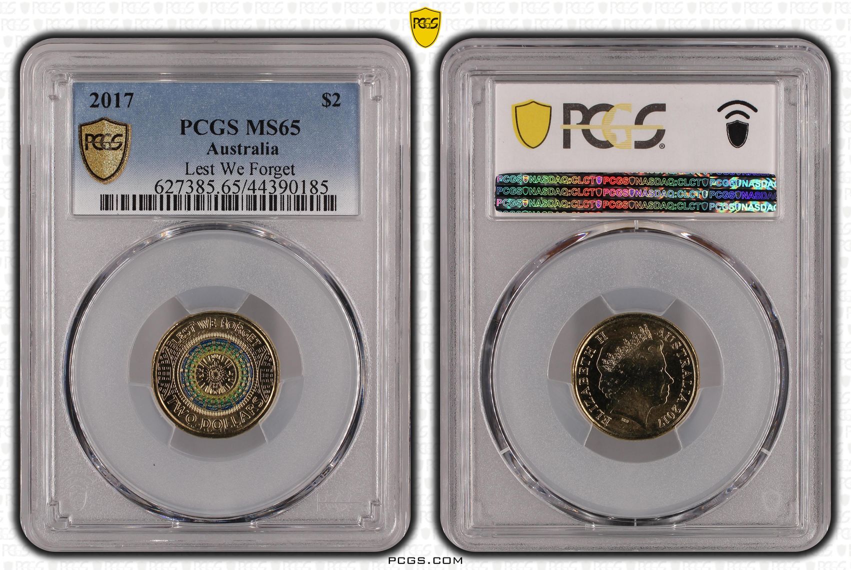 Lest We Forget, Two Dollar, 2017, PCGS MS65