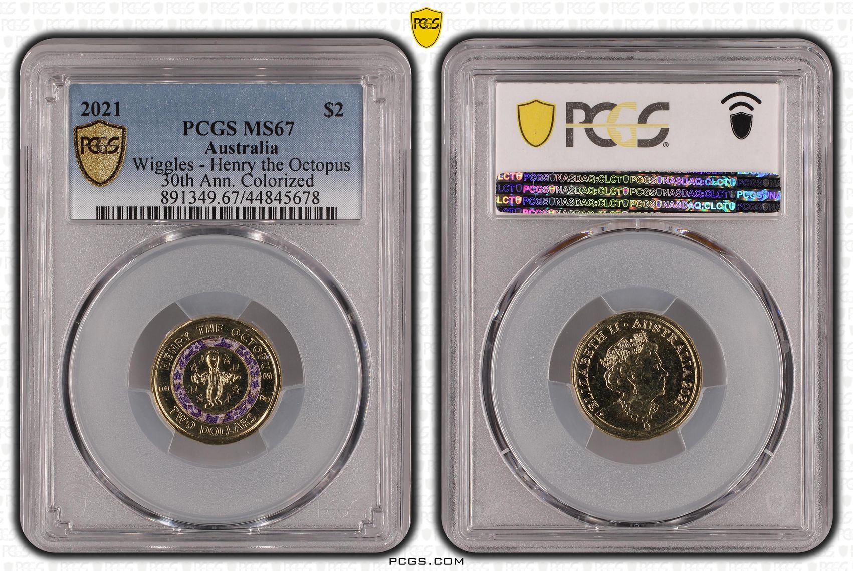 2021 Australia Two Dollar, $2 Wiggles - Henry the Octopus PCGS - MS67 -678