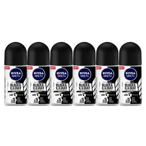 NIVEA MEN Black White Invisible Original Anti perspirant Roll On 6x50ml|