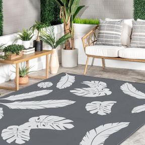 LAVEZEE OUTDOOR RUGS 8X10 WATERPROOF INDOOR OUTDOORS CAMPING AREA RUG FOR PATIO, RV, PICNIC, BEDROOM, KITCHEN, REVERSIBLE PORTABLE