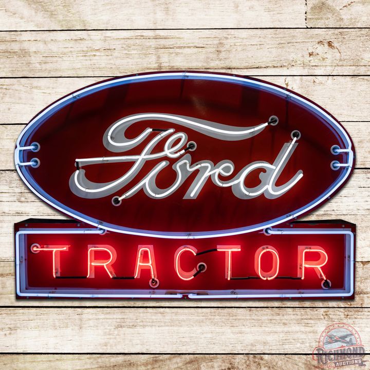 Ford Tractor Die Cut Single Sided Porcelain Neon Sign