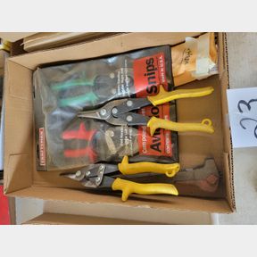 Craftsman and Wiss tin snips and grinder flattener