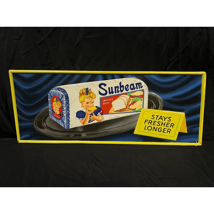 Sunbeam Bread Stays Fresher Longer Tin Metal Sign