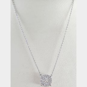 0.400CT DIAMONDS IN 18CT WHITE GOLD ILLUSION PENDANT AND CHAIN - 51929/347