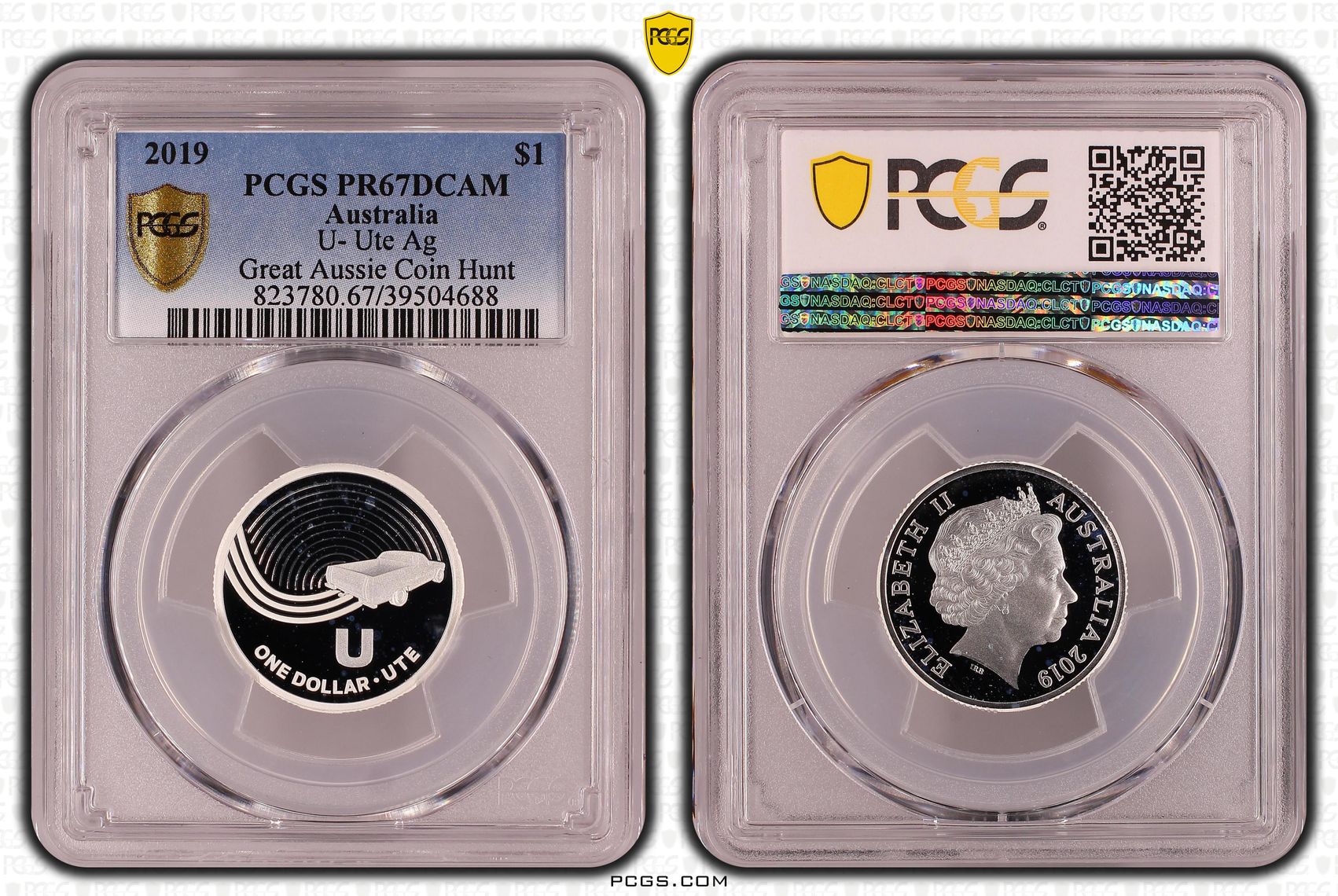 U- Ute Ag Great Aussie Coin Hunt, One Dollar, 2019, PCGS PR67DCAM