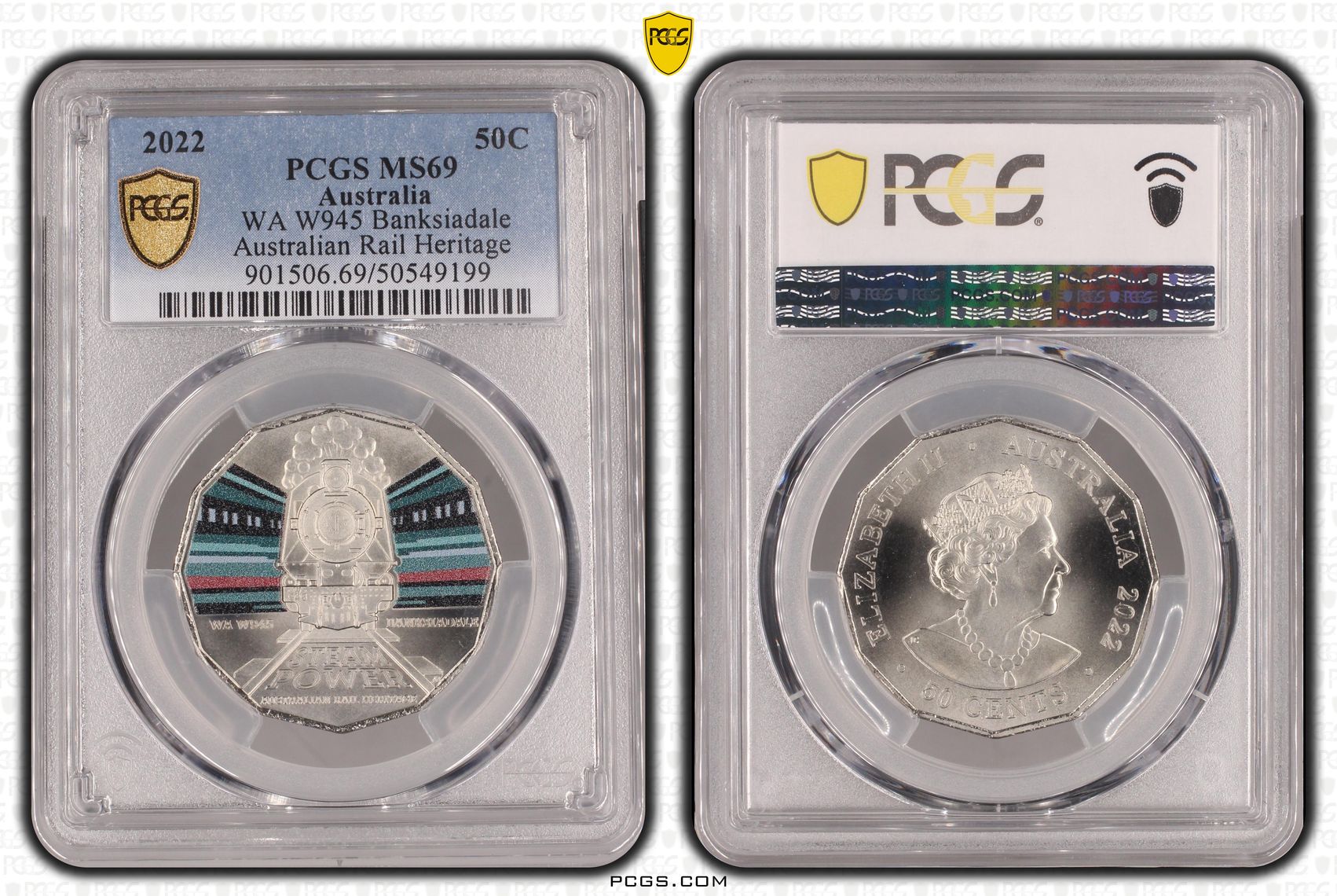 WA W945 Banksiadale, Fifty Cent, 2022, PCGS MS69