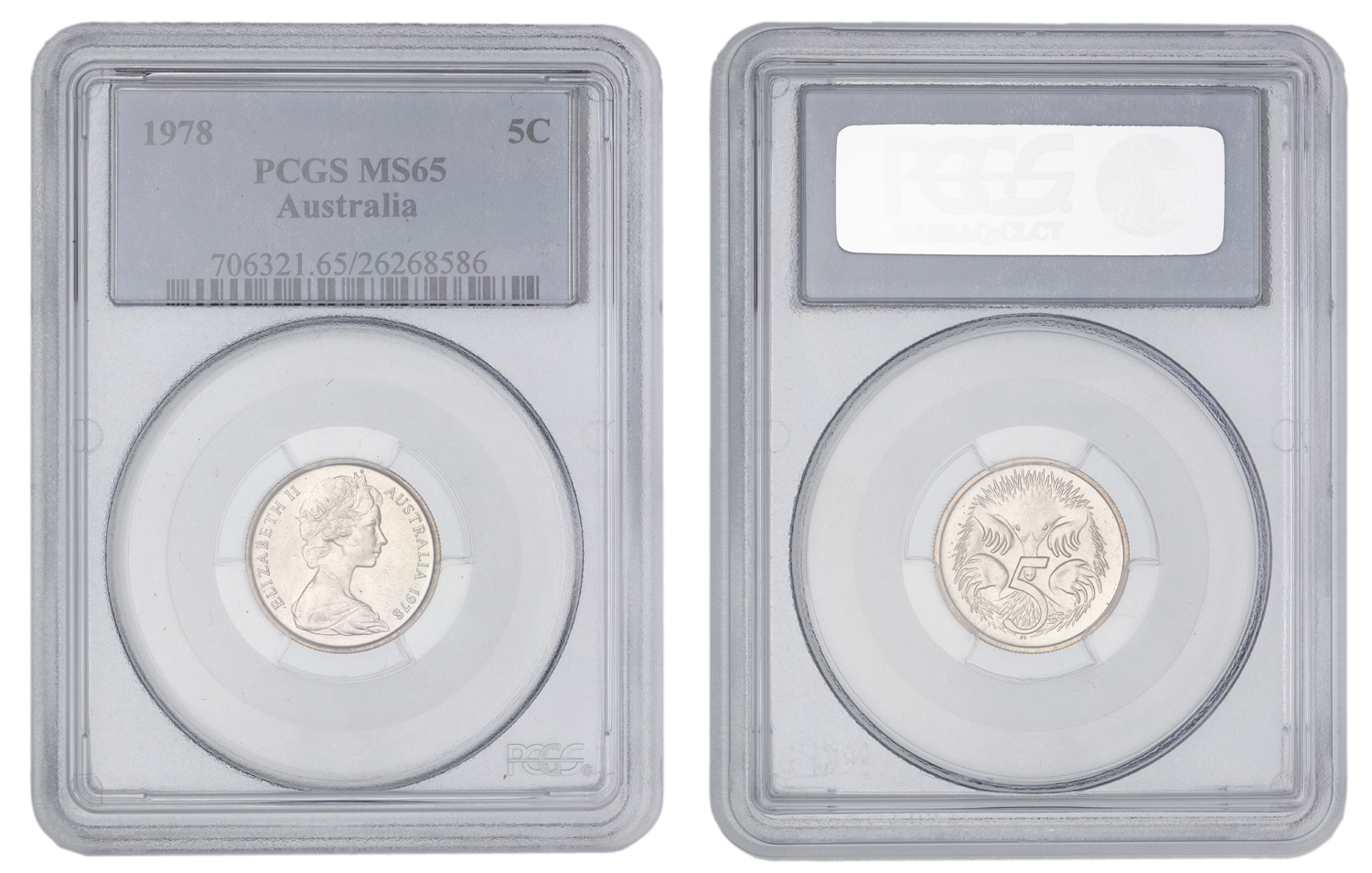 Elizabeth II, Five Cent, 1978, PCGS MS65