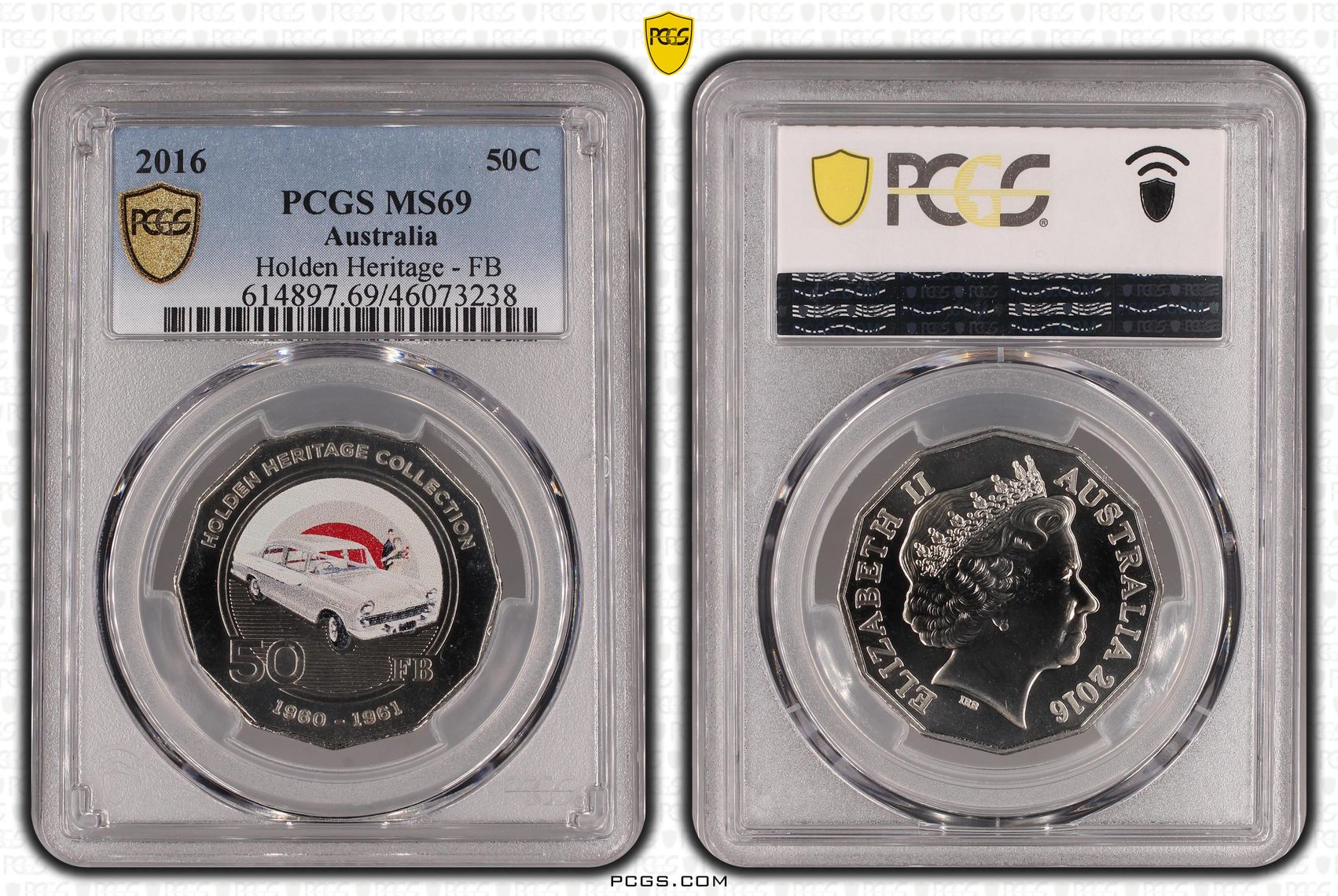 2016 Australia Fifty Cent, 50c Holden Heritage - FB PCGS - MS69 -238