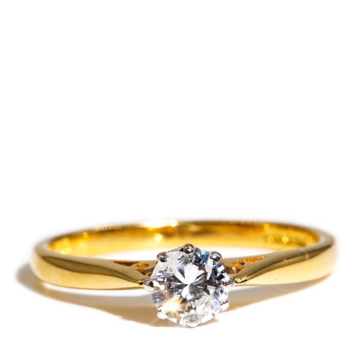 0.33 Carat Round Diamond 18ct Gold Ring,