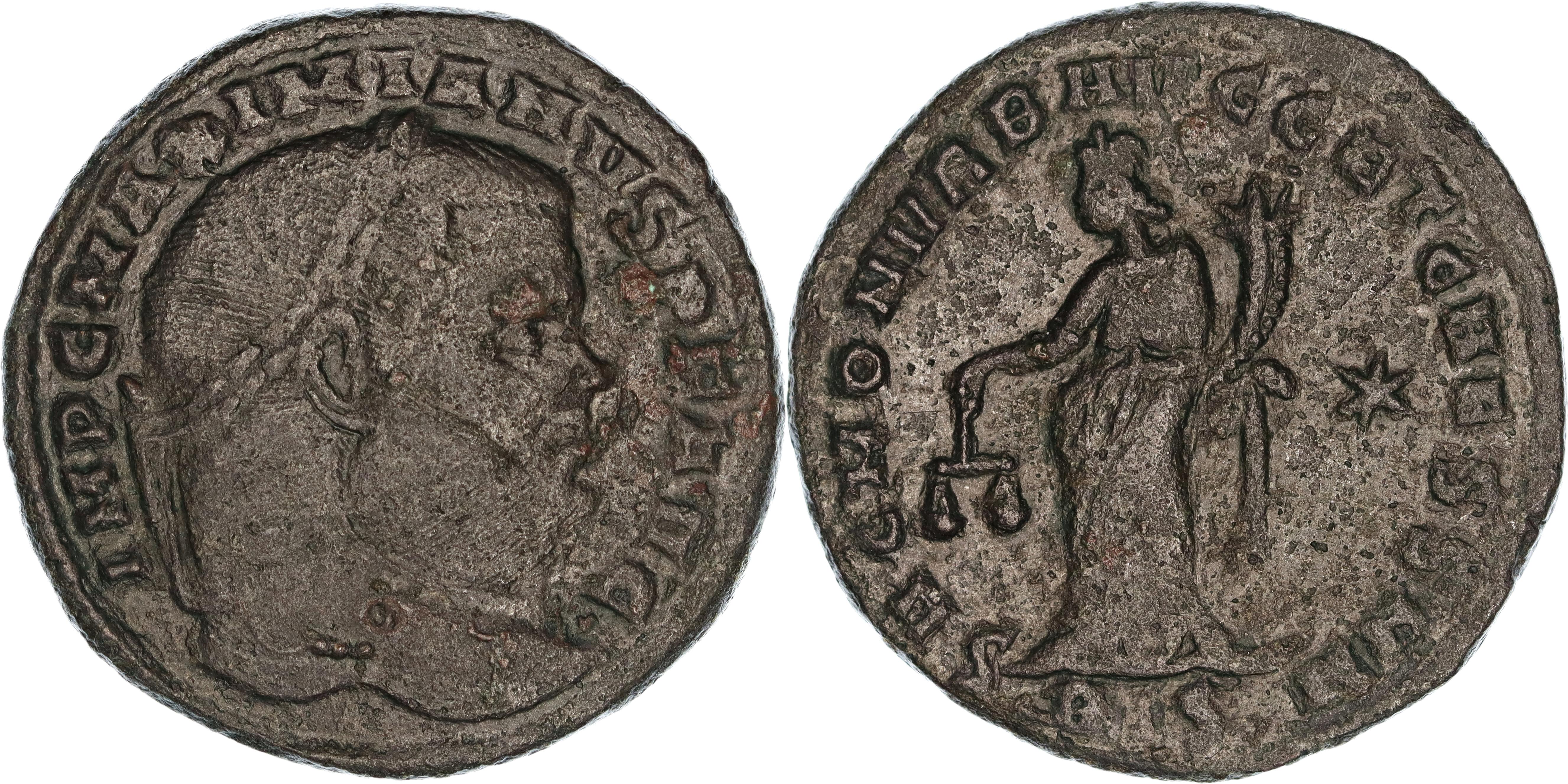 Roman Empire, Maximianus, Æ Follis, 302-303 AD, nVF
