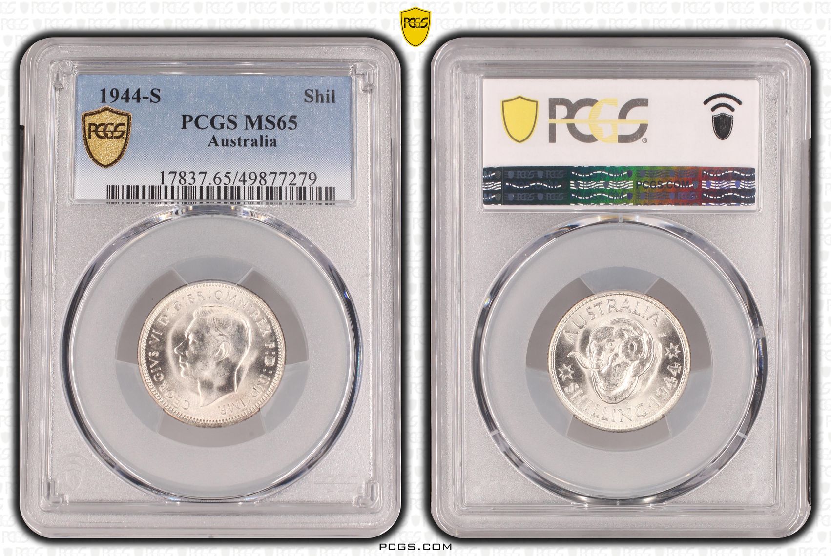 George VI, , Shilling, 1944-S, PCGS MS65