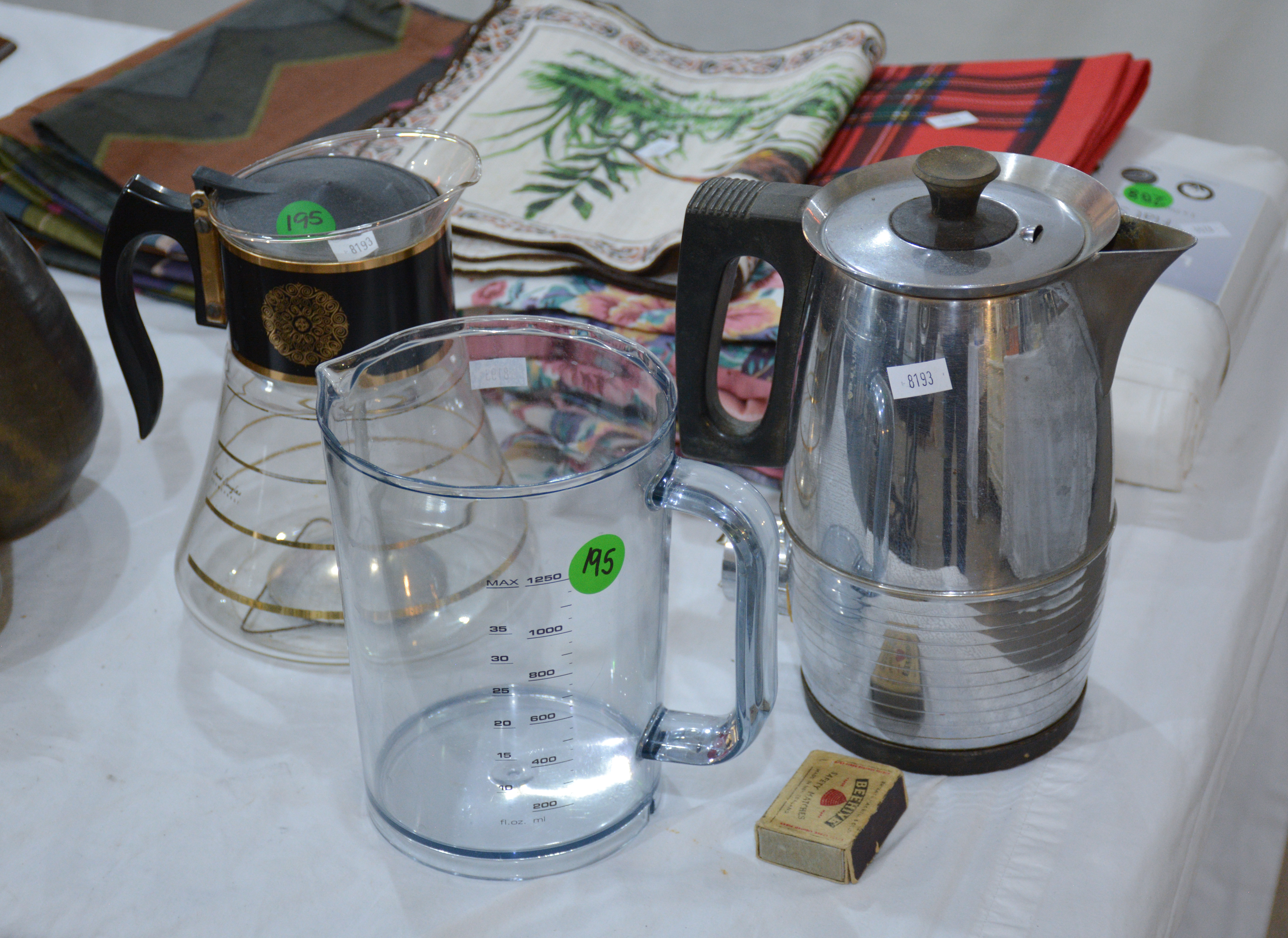 Vintage Coffee Pots and Measuring Jug — NZ auction result