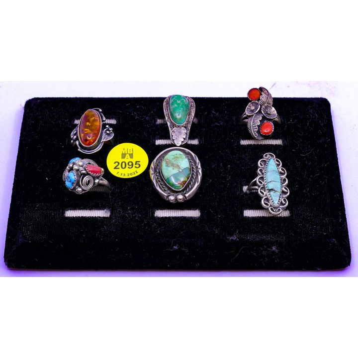 6pc SW Sterling & Stone Rings